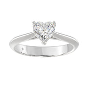 LADIES SOLITAIRE RING 1.5CT HEART DIAMOND 14K GOLD