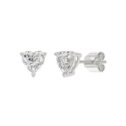 LADIES STUD EARRINGS 1CT HEART DIAMOND 14K GOLD