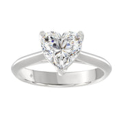 LADIES SOLITAIRE RING 4CT HEART DIAMOND 14K GOLD
