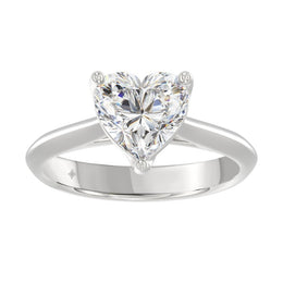 LADIES SOLITAIRE RING 4CT HEART DIAMOND 14K GOLD