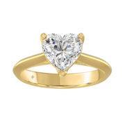 LADIES SOLITAIRE RING 3CT HEART DIAMOND 14K GOLD