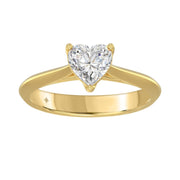 LADIES SOLITAIRE RING 2.5CT HEART DIAMOND 14K GOLD