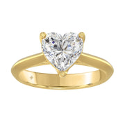 LADIES SOLITAIRE RING 4CT HEART DIAMOND 14K GOLD