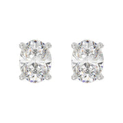 LADIES STUD EARRINGS 1.5CT OVAL DIAMOND 14K GOLD
