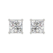 LADIES STUD EARRINGS 1.5CT PRINCESS DIAMOND 14K GOLD