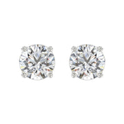 LADIES STUD EARRINGS 1.5CT ROUND DIAMOND 14K GOLD