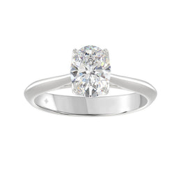 LADIES SOLITAIRE RING 1.5CT OVAL DIAMOND 14K GOLD