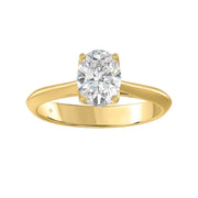 LADIES SOLITAIRE RING 1.5CT OVAL DIAMOND 14K GOLD