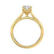 LADIES SOLITAIRE RING 1.5CT OVAL DIAMOND 14K GOLD