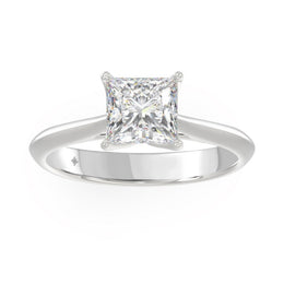 LADIES SOLITAIRE RING 1.5CT PRINCESS DIAMOND 14K GOLD