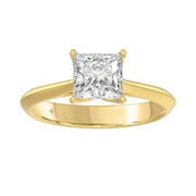 LADIES SOLITAIRE RING 1.5CT PRINCESS DIAMOND 14K GOLD