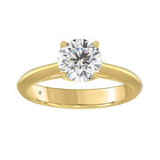LADIES SOLITAIRE RING 1.5CT ROUND DIAMOND 14K GOLD