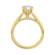 LADIES SOLITAIRE RING 1.5CT ROUND DIAMOND 14K GOLD