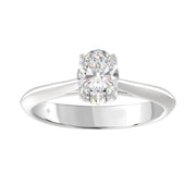 LADIES SOLITAIRE RING 1CT OVAL DIAMOND 14K GOLD