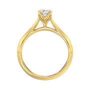 LADIES SOLITAIRE RING 1CT OVAL DIAMOND 14K GOLD