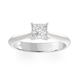 LADIES SOLITAIRE RING 1CT PRINCESS DIAMOND 14K GOLD