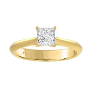 LADIES SOLITAIRE RING 1CT PRINCESS DIAMOND 14K GOLD