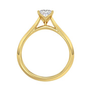 LADIES SOLITAIRE RING 1CT PRINCESS DIAMOND 14K GOLD