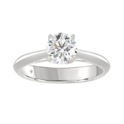 LADIES SOLITAIRE RING 1CT ROUND DIAMOND 14K GOLD