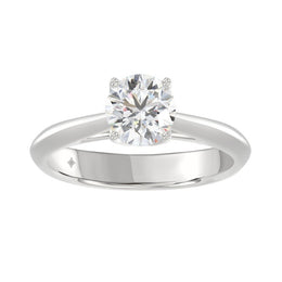 LADIES SOLITAIRE RING 1CT ROUND DIAMOND 14K GOLD