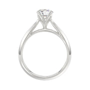 LADIES SOLITAIRE RING 1CT ROUND DIAMOND 14K GOLD