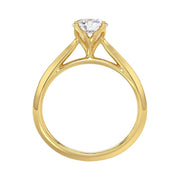LADIES SOLITAIRE RING 1CT ROUND DIAMOND 14K GOLD