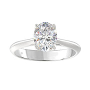 LADIES SOLITAIRE RING 2CT OVAL DIAMOND 14K GOLD