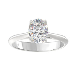 LADIES SOLITAIRE RING 2CT OVAL DIAMOND 14K GOLD