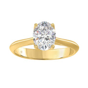LADIES SOLITAIRE RING 2CT OVAL DIAMOND 14K GOLD