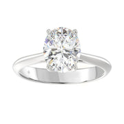 LADIES SOLITAIRE RING 2.5CT OVAL DIAMOND 14K GOLD