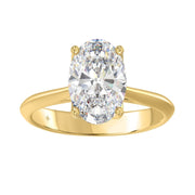 LADIES SOLITAIRE RING 3CT OVAL DIAMOND 14K GOLD