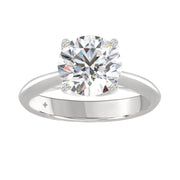 LADIES SOLITAIRE RING 3CT ROUND DIAMOND 14K GOLD