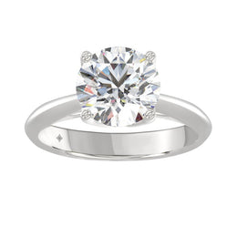 LADIES SOLITAIRE RING 3CT ROUND DIAMOND 14K GOLD
