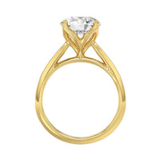LADIES SOLITAIRE RING 3CT ROUND DIAMOND 14K GOLD