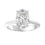 LADIES SOLITAIRE RING 4CT OVAL DIAMOND 14K GOLD