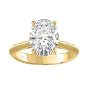LADIES SOLITAIRE RING 4CT OVAL DIAMOND 14K GOLD