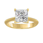 LADIES SOLITAIRE RING 4CT PRINCESS DIAMOND 14K GOLD