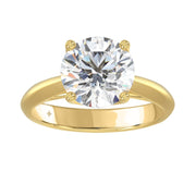 LADIES SOLITAIRE RING 4CT ROUND DIAMOND 14K GOLD