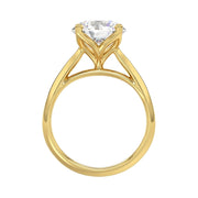 LADIES SOLITAIRE RING 4CT ROUND DIAMOND 14K GOLD
